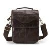 Le'aokuu 144 Leather Male Casual Shoulder Messenger - Dark Brown