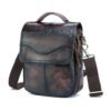 Le'aokuu 144 Leather Male Casual Shoulder Messenger - Dark Coffee 2