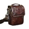 Le'aokuu 144 Leather Male Casual Shoulder Messenger - Red Brown