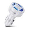 USLION 4 Ports USB Car Charge White