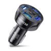 USLION 4 Ports USB Car Charge Black