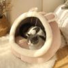 Sweet Cat Bed Warm Pet Basket Pink Rabbit