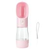 Pet Water Bottle Feeder Bowl 2 in 1 Pink