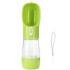 Pet Water Bottle Feeder Bowl 2 in 1 green