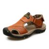 WIENJEE Men's Sandals Red brown 7238