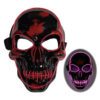 Led Skeleton Mask Halloween Black-Red